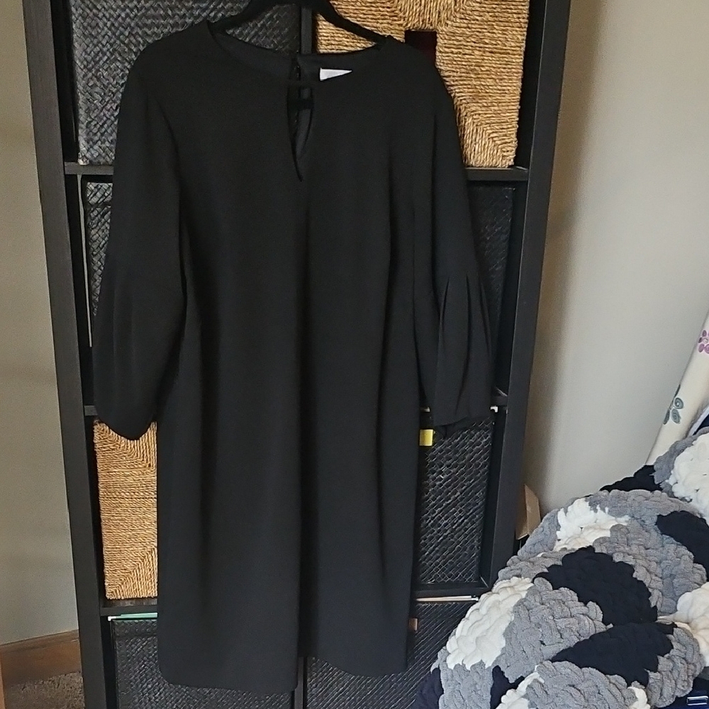 London Times Classic Black Long Sleeve Dress